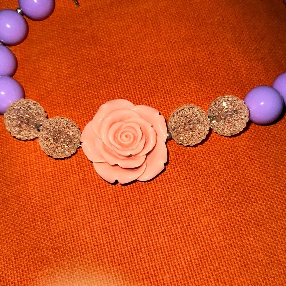 Bubblegum Bead Purple and Pink Necklace